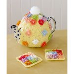 Free Knitting Pattern for a Flower Tea Cosy and Coasters