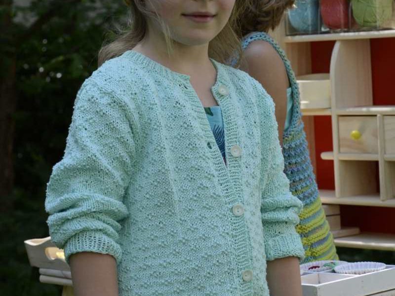 Free Knitting Pattern for a Girls’ Cardigan