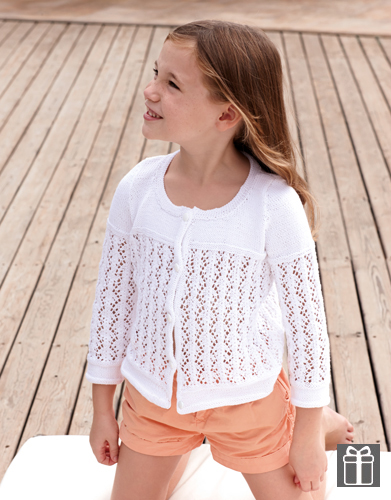 Free Knitting Pattern for a Girls Lace Cardigan