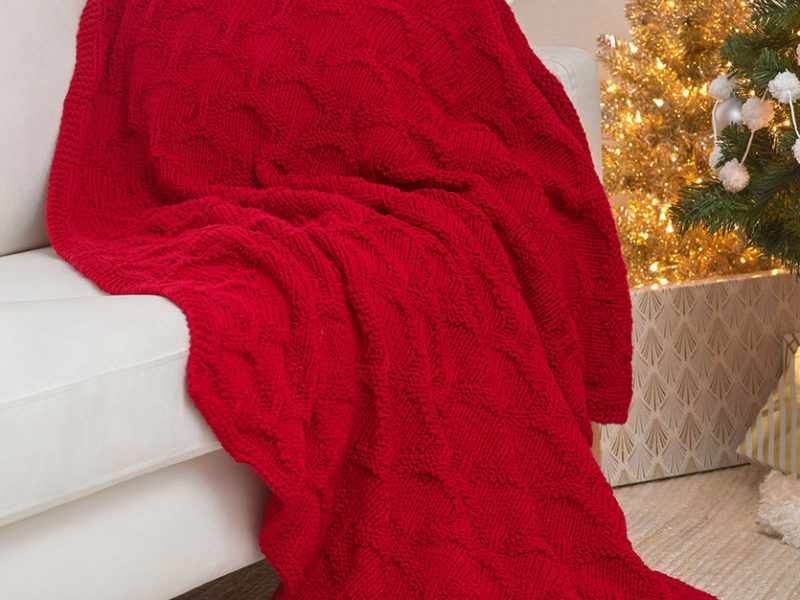 Free Knitting Pattern for a Have a Cool Yule Knit Throw