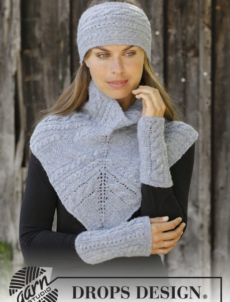 Free Knitting Pattern for a Headband, Neck Warmer Wrist Warmer Set