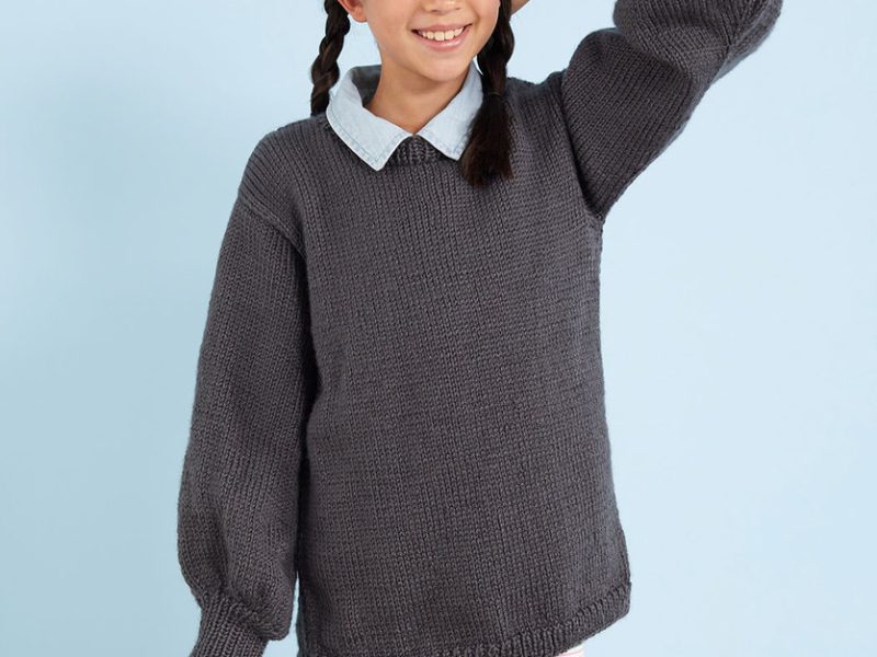 Free Knitting Pattern for a Kids Be-Stoked Knit Sweater