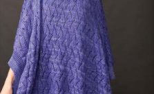 Free Knitting Pattern for a Lace Merino Worsted Poncho