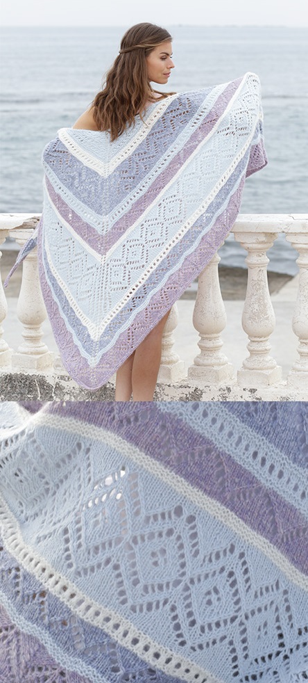 Free Knitting Pattern for a Lace Shawl Liljesjal
