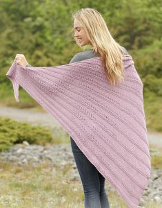 Free Knitting Pattern for a Lace Shawl Pink Cascade