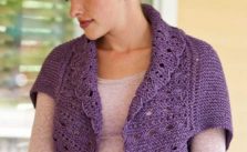 Free Knitting Pattern for a Lace Sophia Shrug