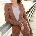 Free Knitting Pattern for a Long All Over Cable Cardigan