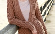 Free Knitting Pattern for a Long All Over Cable Cardigan