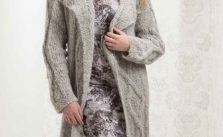 Free Knitting Pattern for a Long Cabled Alpaca Cardigan
