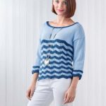 Free Knitting Pattern for a Nautical Chevron Summer Sweater