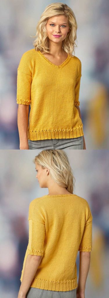 Free Knitting Pattern for a Short Sleeve Summer Top