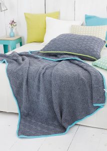 Free Knitting Pattern for a Textured Blanket & Pillow