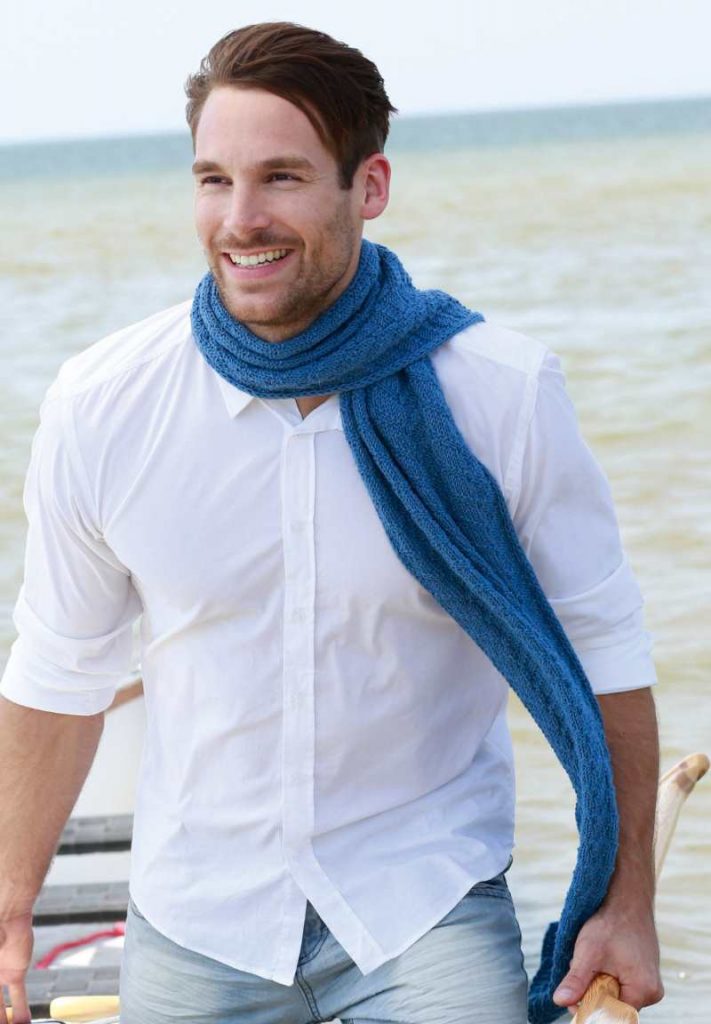 Free Knitting Pattern for a Textured Men's Scarf