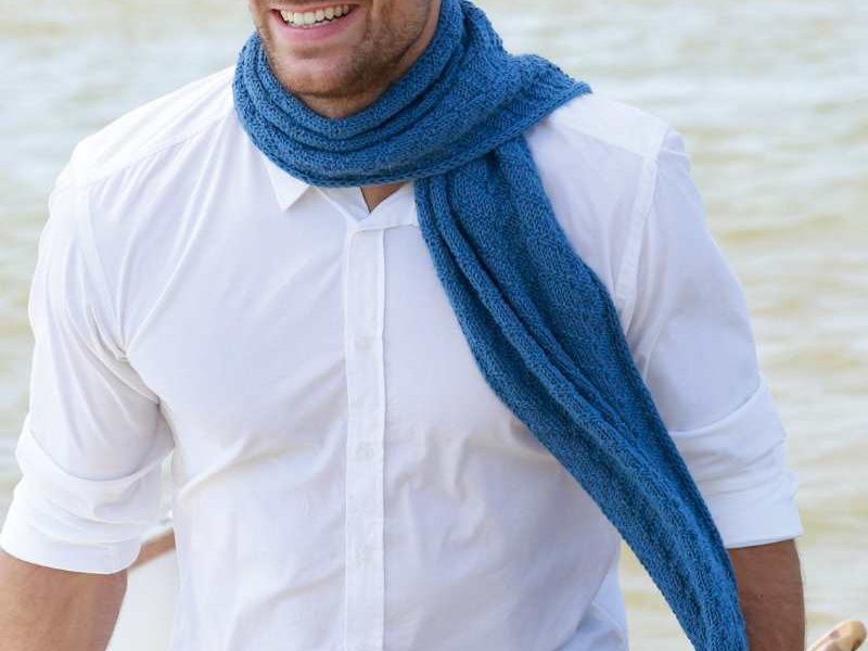Free Knitting Pattern for a Textured Men’s Scarf