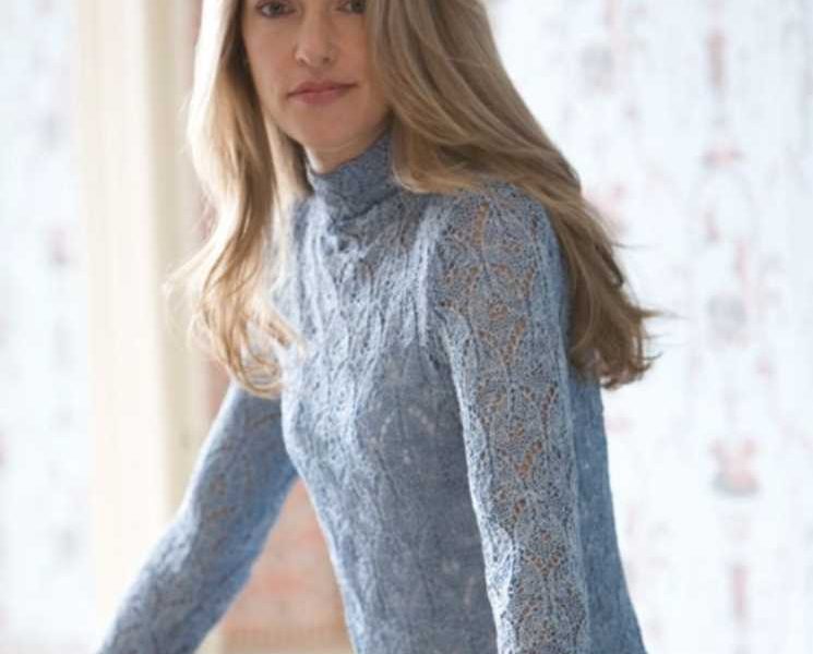 Free Knitting Pattern for an Oriel Lace Blouse