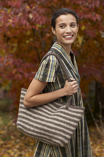 Cabled Knit Tote Bag Patterns for a felted striped bag