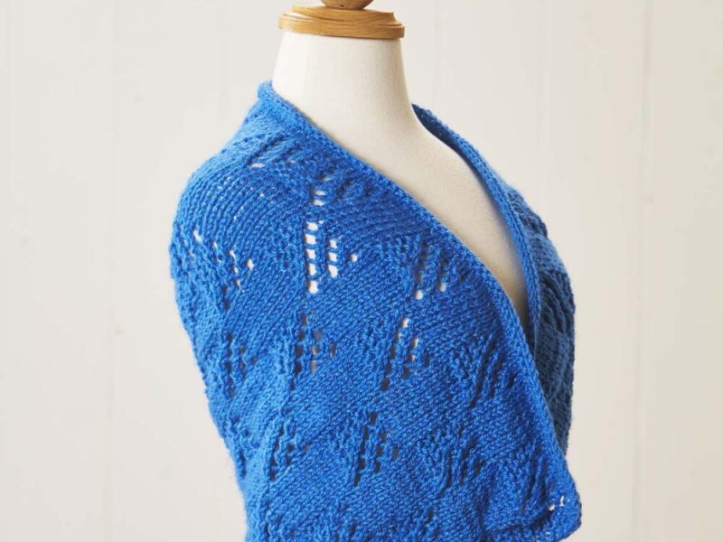 Free Baby Knitting Pattern for a Sapphire Lace Shawl