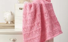 Free Baby Knitting Pattern for an Heart Themed Lace Baby Blanket