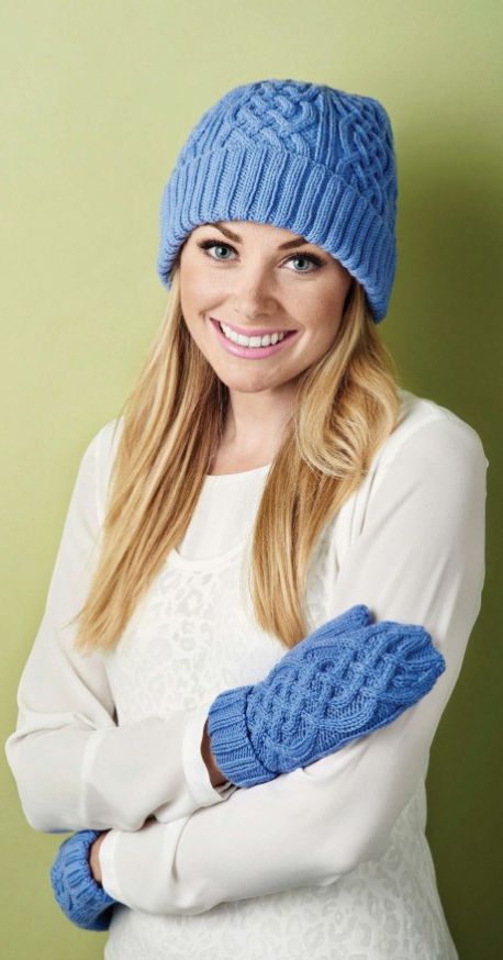 Free Knitting Pattern for Cable Hat and Mittens