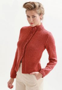 Free Knitting Pattern for High Neck Cardigan