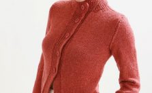 Free Knitting Pattern for High Neck Cardigan