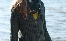 Free Knitting Pattern for Ribbed Cardigan with Pockets