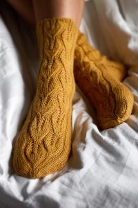 Free Knitting Pattern for Under the Birch Tree Lace Socks