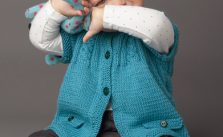 Free Knitting Pattern for a Baby Jacket with Short Sleeves