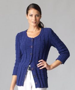 Free Knitting Pattern for a Basketweave Ladies Cardigan