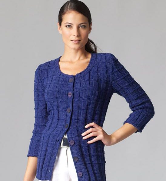 Free Knitting Pattern for a Basketweave Ladies Cardigan