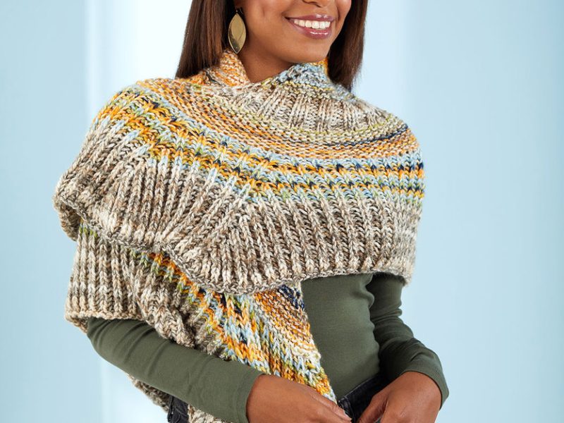 Free Knitting Pattern for a Beautiful Brioche Shawl