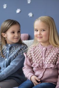 Free Knitting Pattern for a Bobble Yoke Girl’s Cardigan