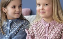 Free Knitting Pattern for a Bobble Yoke Girl’s Cardigan