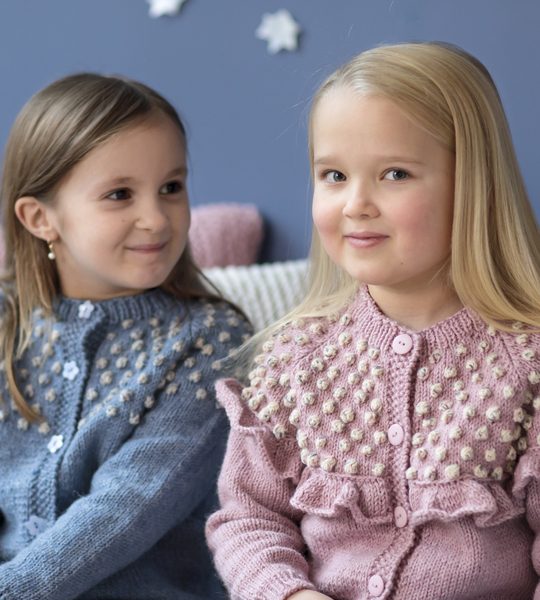 Free Knitting Pattern for a Bobble Yoke Girl’s Cardigan