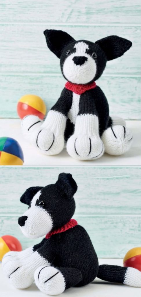 Free Knitting Pattern for a Border Collie Dog