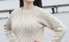 Free Knitting Pattern for a Cabled Sehome Pullover