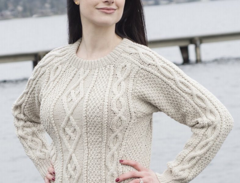 Free Knitting Pattern for a Cabled Sehome Pullover