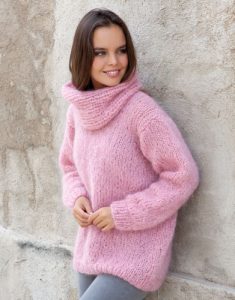Free Knitting Pattern for a Chunky Oversized Turtleneck Sweater