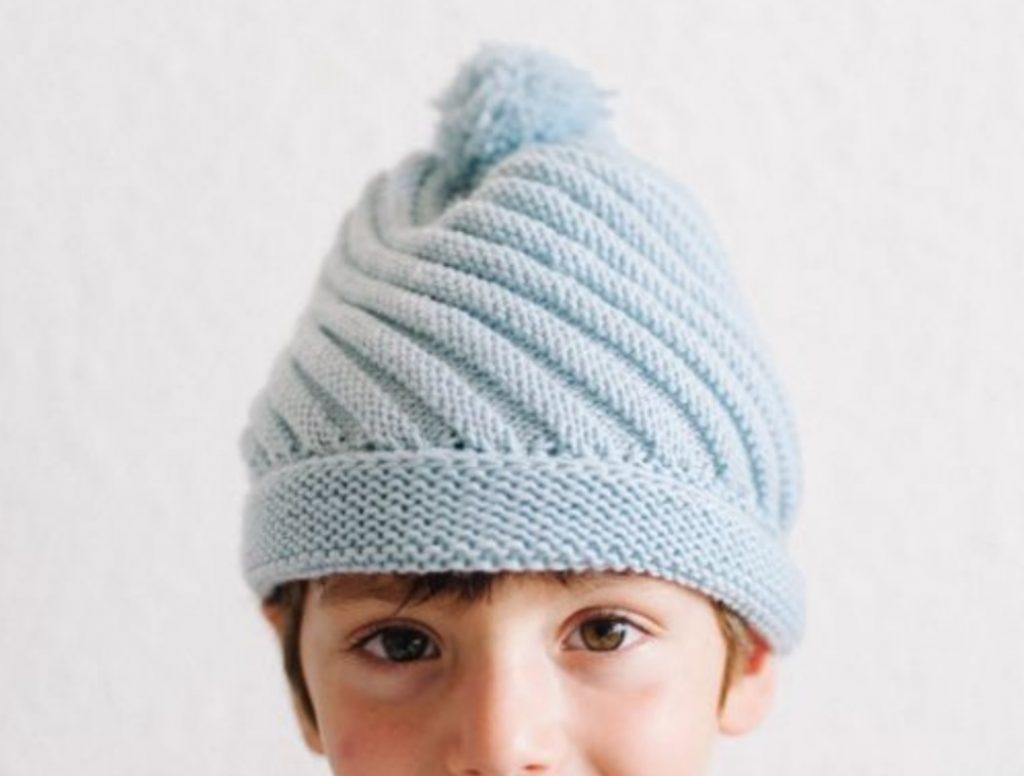 Childs ribbed hat child knit hat pattern