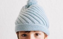 Free Knitting Pattern for a Diagonal Rib Swirl Beanie with Pompom