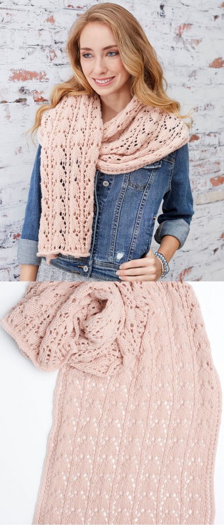 Free Knitting Pattern for a First-Timer Knit Lace Scarf