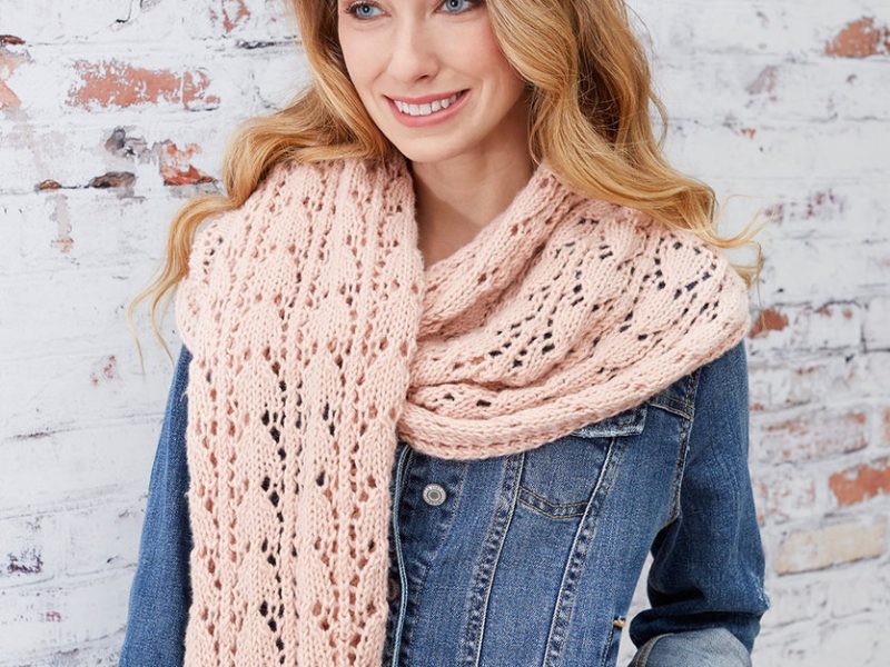 Free Knitting Pattern for a First-Timer Knit Lace Scarf