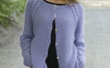Free Knitting Pattern for a Garter and Cable Raglan Cardigan