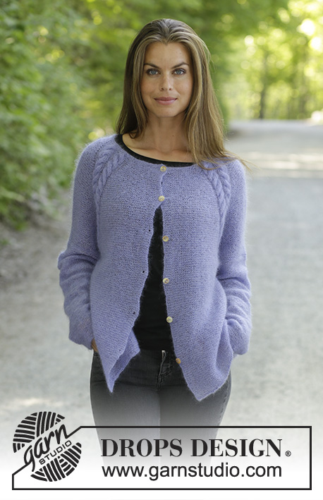 Free Knitting Pattern for a Garter and Cable Raglan Cardigan