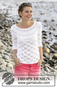 Free Knitting Pattern for a Lace Round Yoke Top