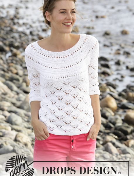 Free Knitting Pattern for a Lace Round Yoke Top