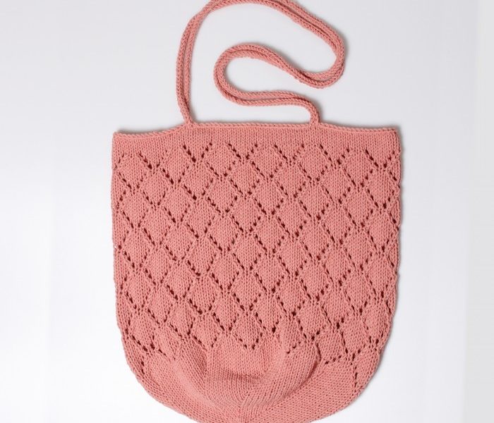 Free Knitting Pattern for a Lace Sunrise Beach Bag