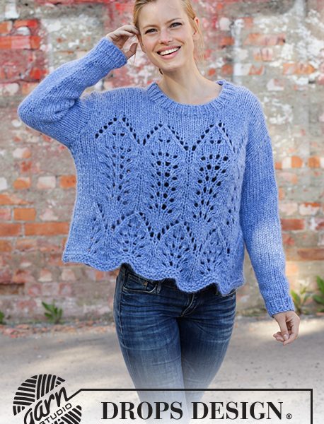 Free Knitting Pattern for a Lace Sweater Cathedral Windows