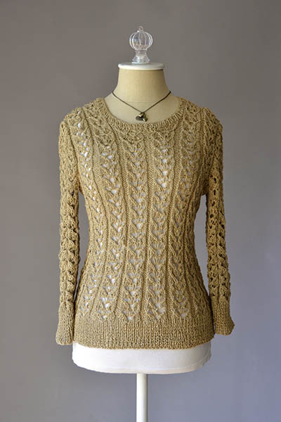 Free Knitting Pattern for a Lace Sweater Just Breathe