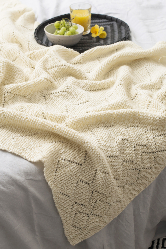 Free Knitting Pattern for a Lace and Garter Blanket